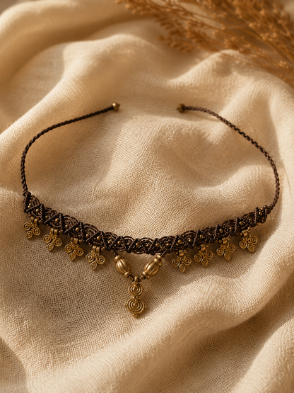 Brown charm anklet